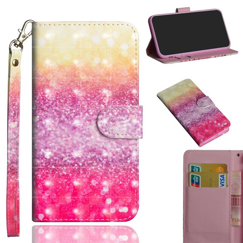 Folio Deksel Til Samsung Galaxy Note 20 Magenta Glittergradient