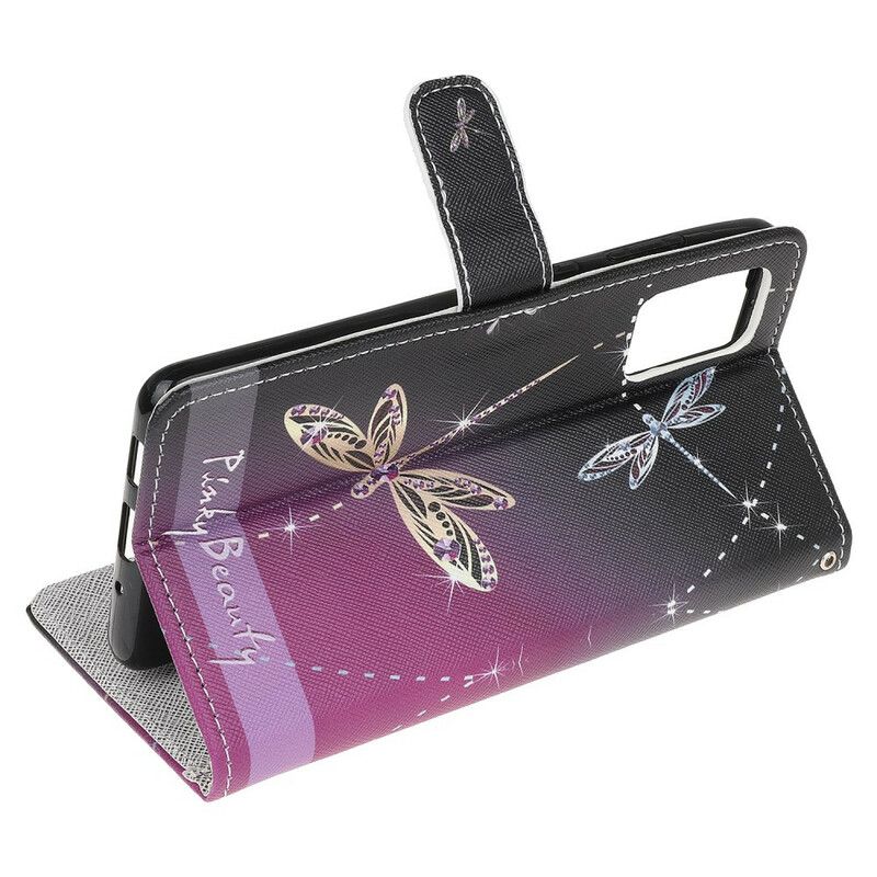 Folio Deksel Til Samsung Galaxy Note 20 Med Kjede Thong Dragonflies