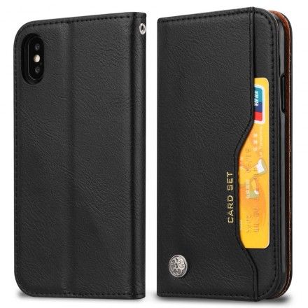 Beskyttelse Deksel Til iPhone X / XS Folio Deksel Faux Leather Card Holder