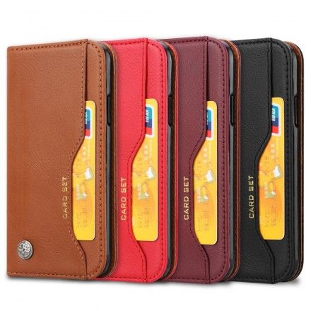 Beskyttelse Deksel Til iPhone X / XS Folio Deksel Faux Leather Card Holder