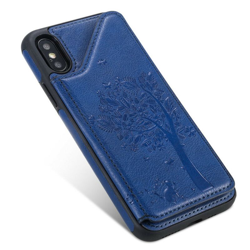 Deksel Til iPhone X / XS Cat Printing Support Card Holder