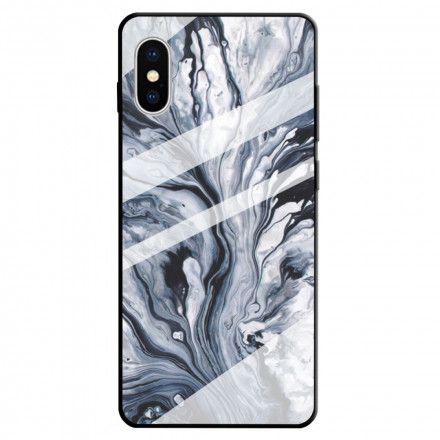 Deksel Til iPhone X / XS Marmor Herdet Glass