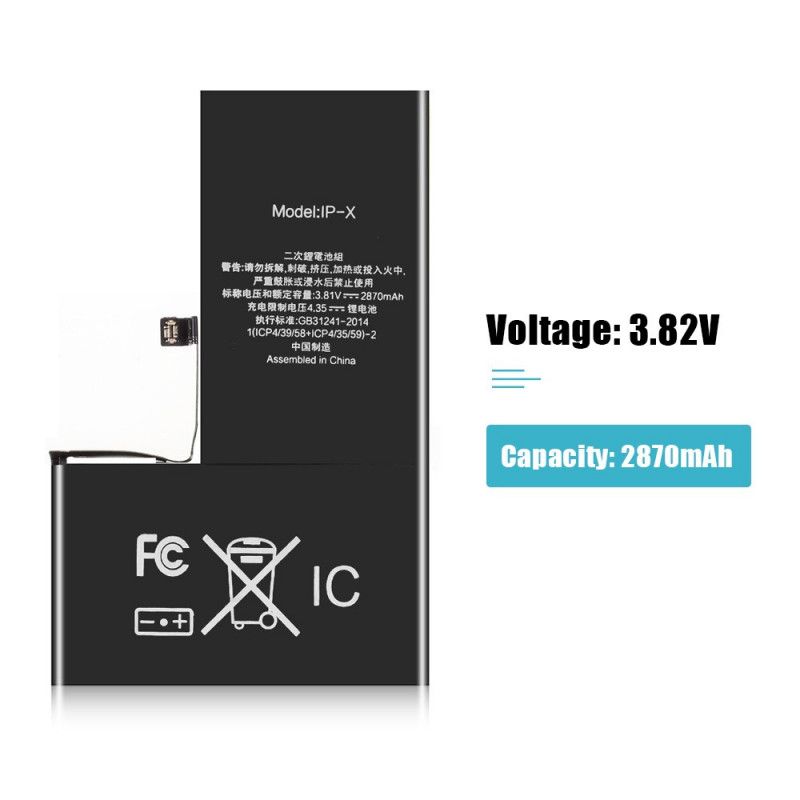 Erstatningsbatteri For iPhone X 2870 Mah Iparsexpert