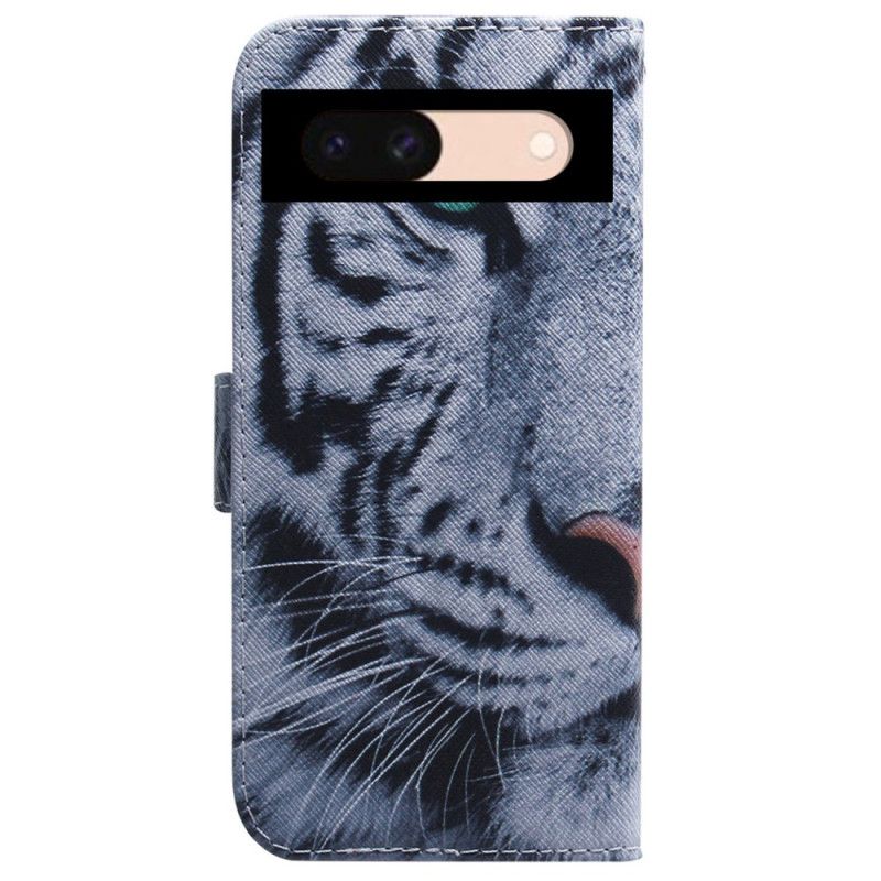 Folio Deksel Google Pixel 8a Hvit Tiger