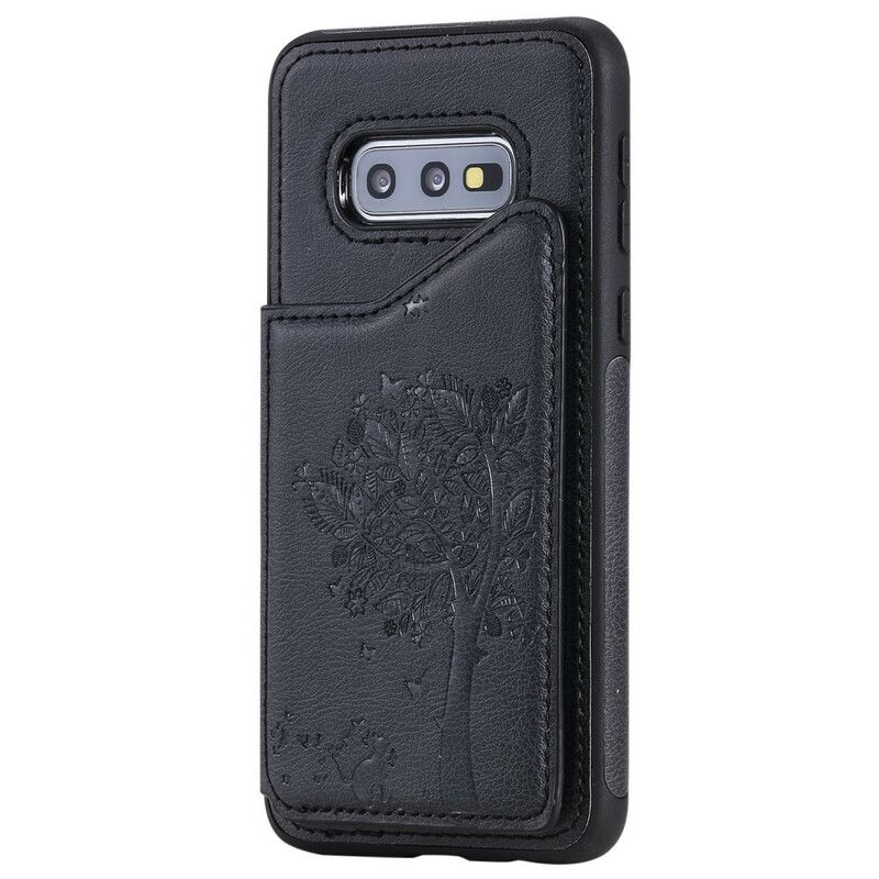 Deksel Til Samsung Galaxy S10e Cat Printing Support Card Holder