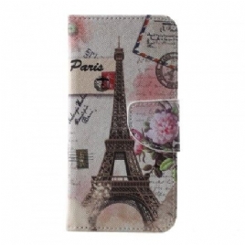 Folio Deksel Til Samsung Galaxy S10e Retro Eiffeltårnet