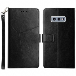 Folio Deksel Til Samsung Galaxy S10e Y Design Geo Leather Style