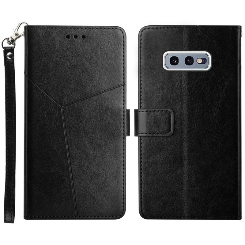 Folio Deksel Til Samsung Galaxy S10e Y Design Geo Leather Style