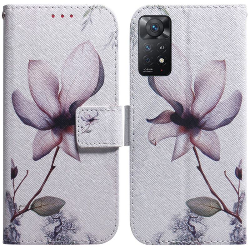 Lærdeksel Til Xiaomi Redmi Note 11 Pro 4G / 5G Gammel Roseblomst