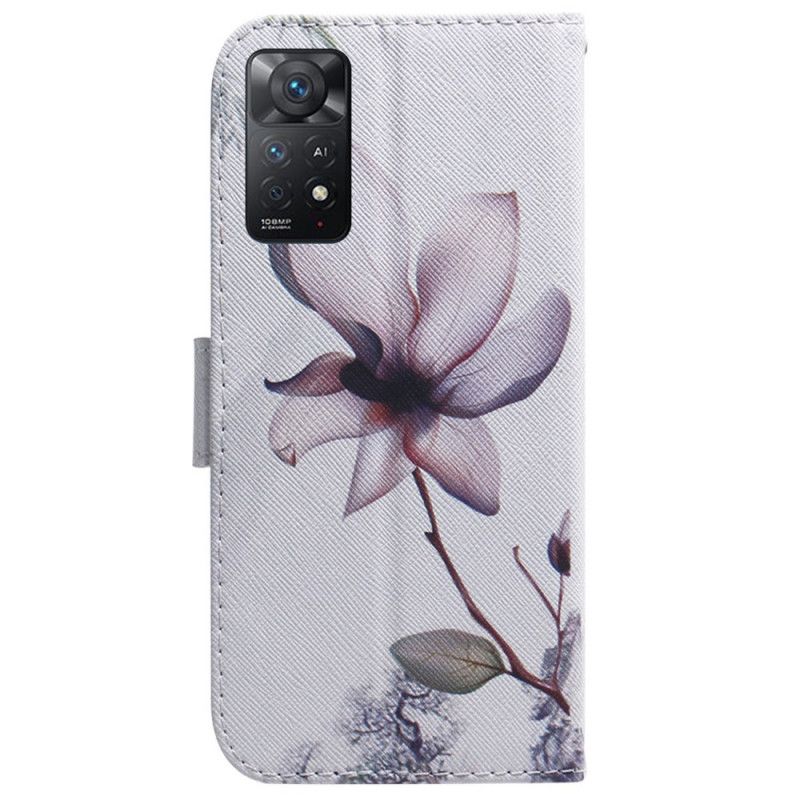 Lærdeksel Til Xiaomi Redmi Note 11 Pro 4G / 5G Gammel Roseblomst