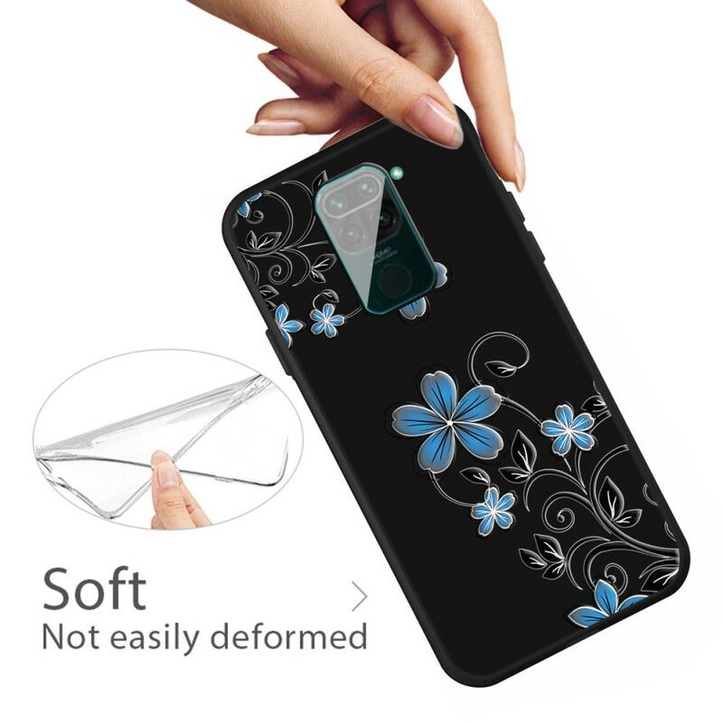 Deksel Til Xiaomi Redmi Note 9 Blå Blomster