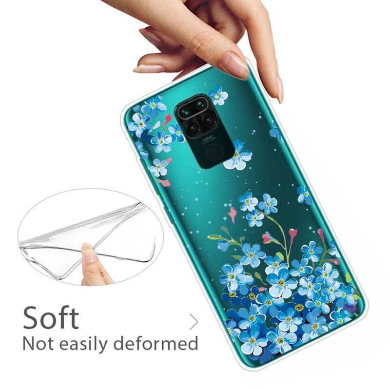 Deksel Til Xiaomi Redmi Note 9 Bukett Med Blå Blomster