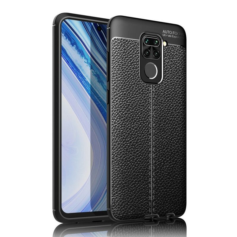 Deksel Til Xiaomi Redmi Note 9 Dobbel Linje Litchi Leather Effect