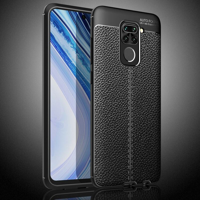 Deksel Til Xiaomi Redmi Note 9 Dobbel Linje Litchi Leather Effect