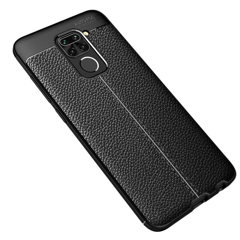 Deksel Til Xiaomi Redmi Note 9 Dobbel Linje Litchi Leather Effect