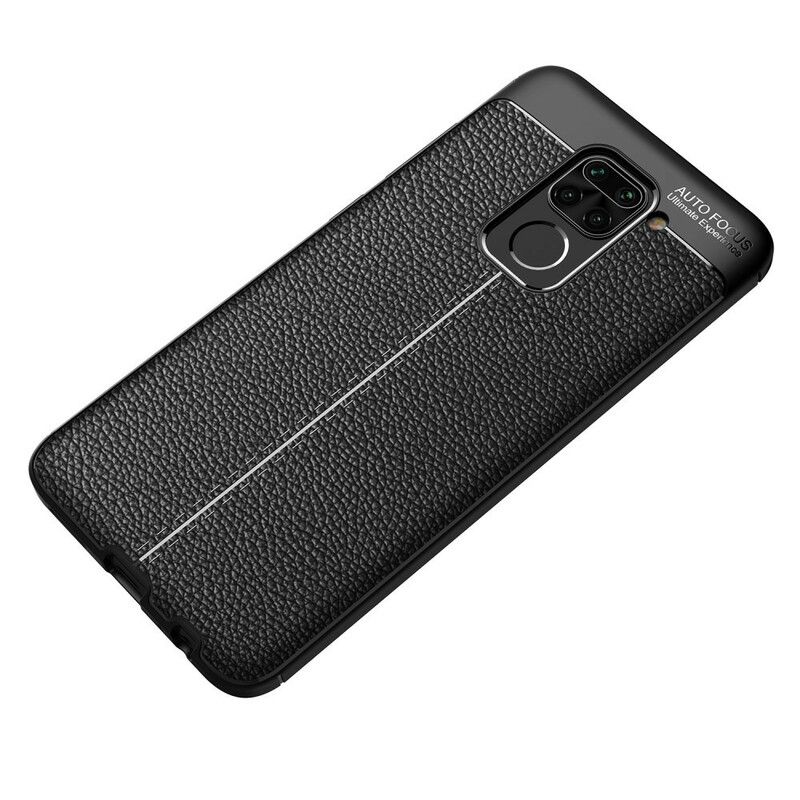 Deksel Til Xiaomi Redmi Note 9 Dobbel Linje Litchi Leather Effect