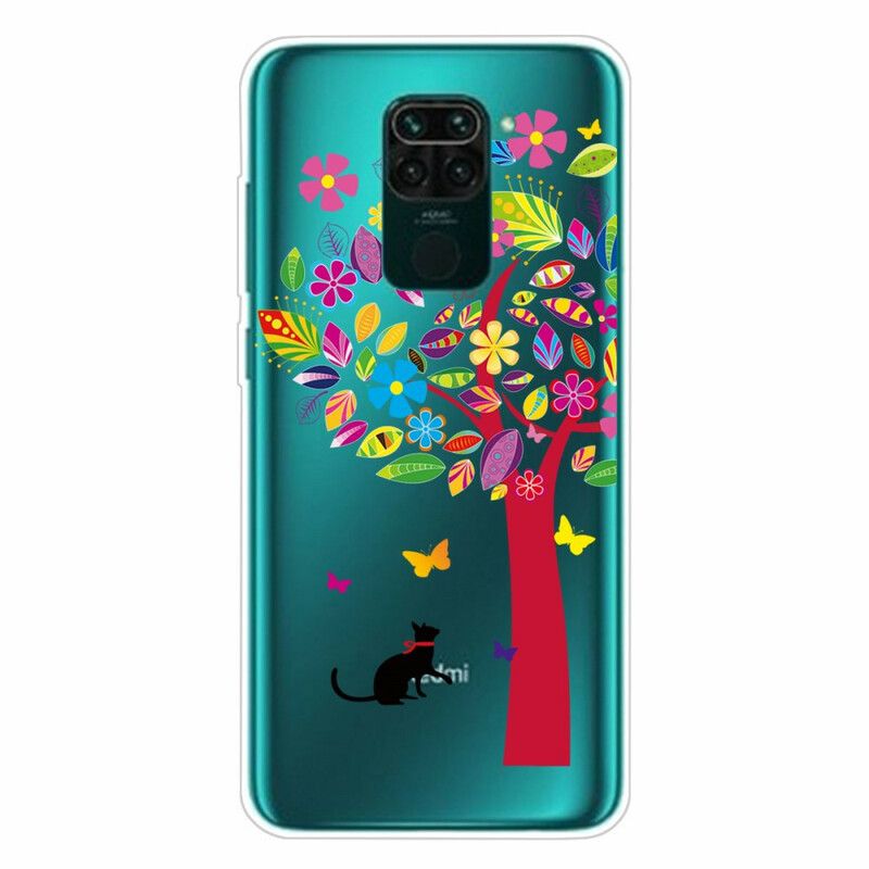 Deksel Til Xiaomi Redmi Note 9 Katt Under Det Fargede Treet