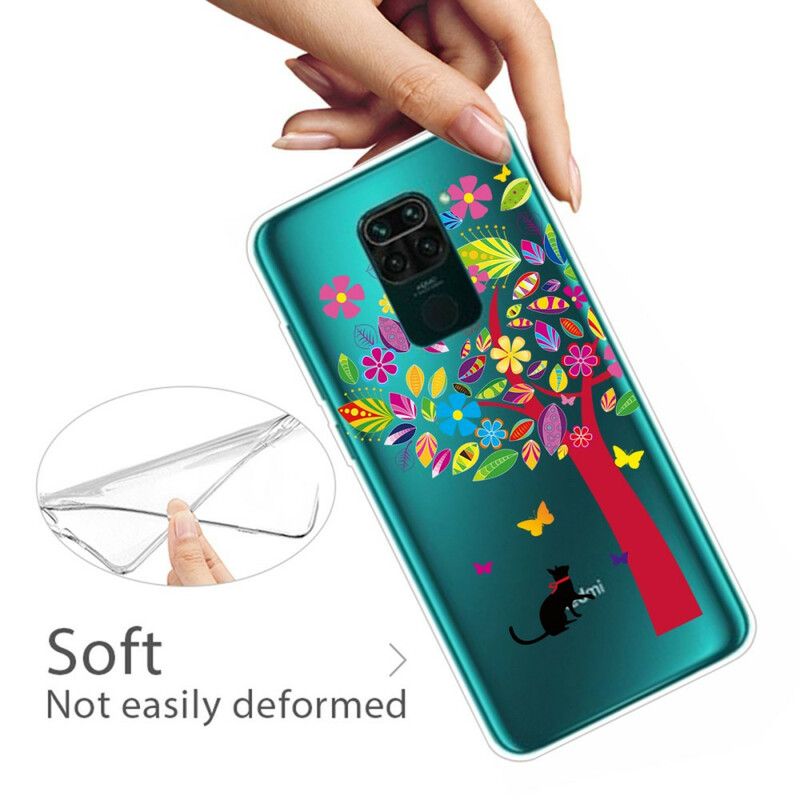 Deksel Til Xiaomi Redmi Note 9 Katt Under Det Fargede Treet