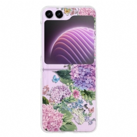 Deksel Samsung Galaxy Z Flip 5 Gjennomsiktige Blomster