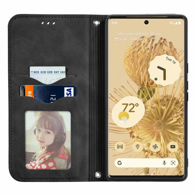 Beskyttelse Deksel Til Google Pixel 6 Pro Folio Deksel Skin-touch Vintage Design