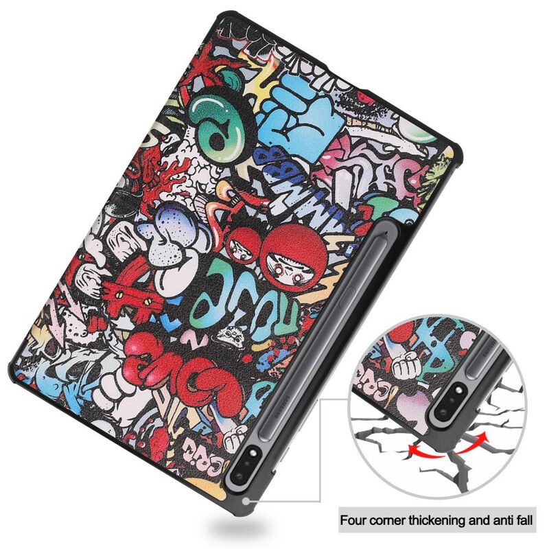 Beskyttelse Deksel Til Samsung Galaxy Tab S7 Plus / Tab S8 Plus Graffiti Blyantholder