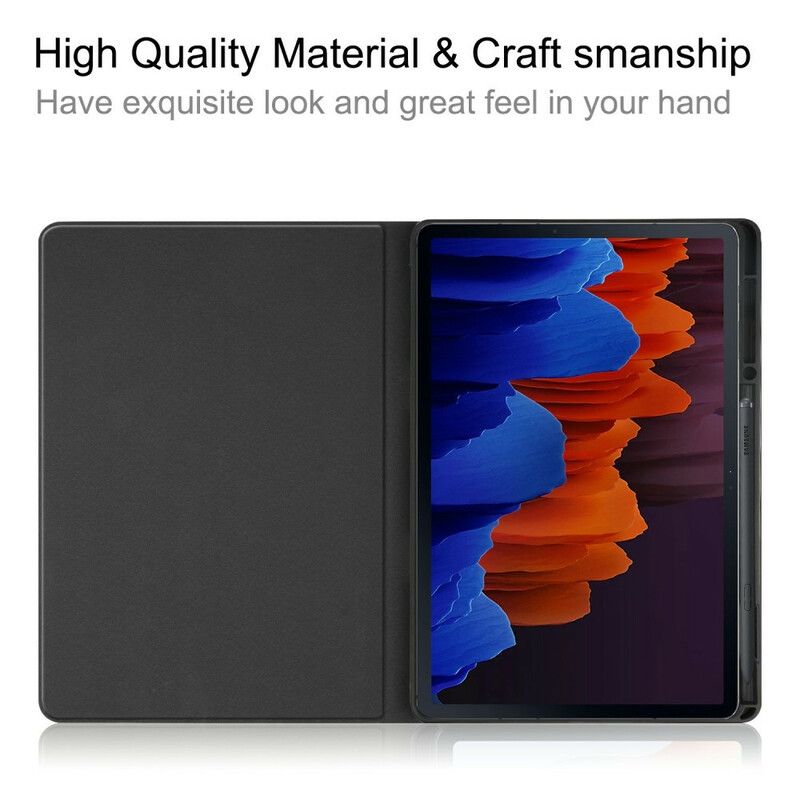 Etui Til Samsung Galaxy Tab S7 Plus / Tab S8 Plus Klassisk Kunstskinn