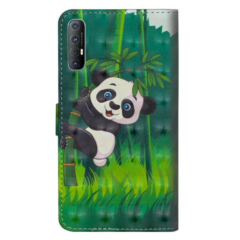 Folio Deksel Til Oppo Find X2 Neo Panda Og Bambus