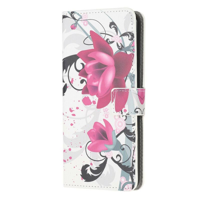 Folio Deksel Til Samsung Galaxy Note 20 Ultra Tropiske Blomster