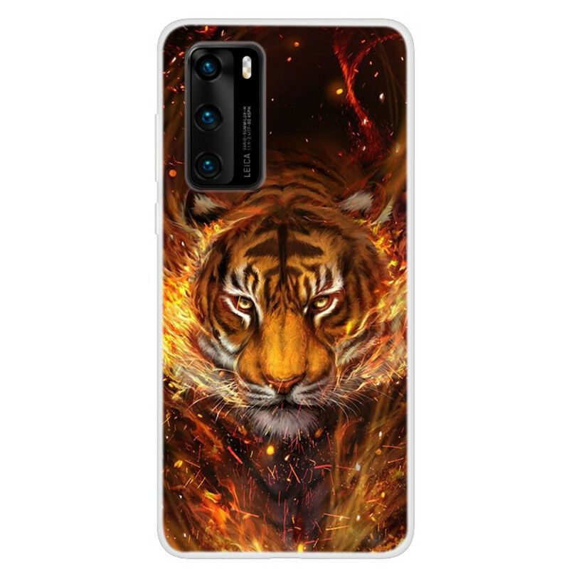 Deksel Til Huawei P40 Branntiger