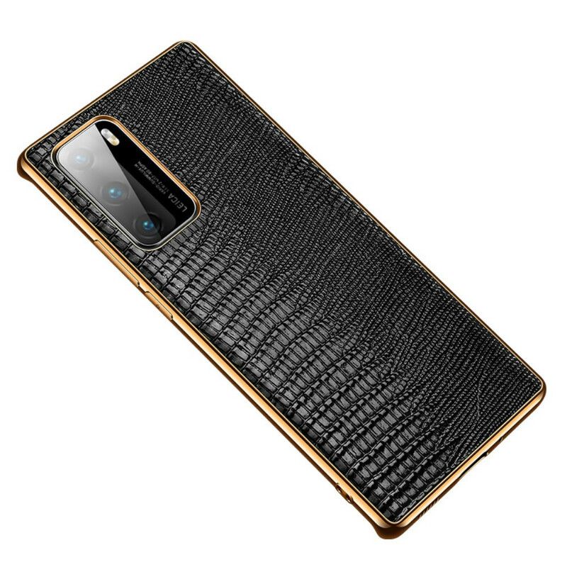 Deksel Til Huawei P40 Ekte Lizard Texture Leather