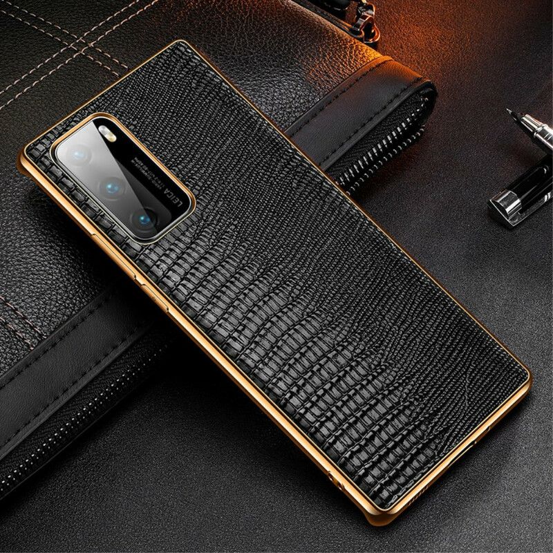 Deksel Til Huawei P40 Ekte Lizard Texture Leather