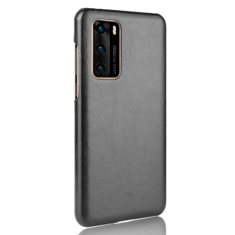 Deksel Til Huawei P40 Performance Litchi Leather Effect