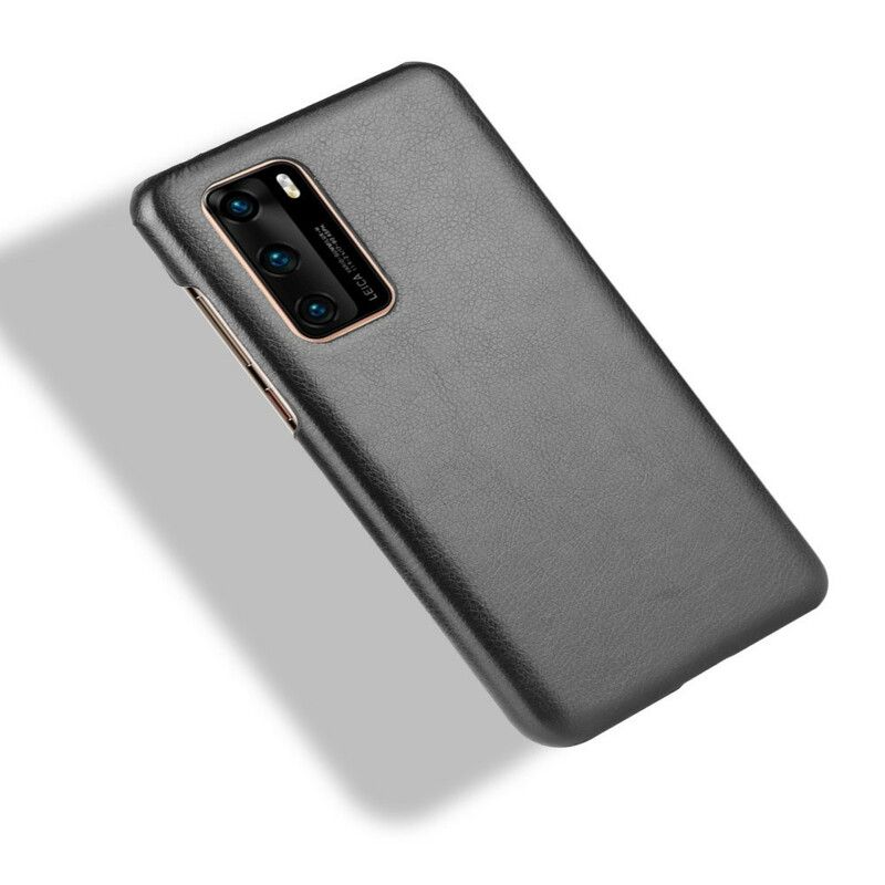 Deksel Til Huawei P40 Performance Litchi Leather Effect