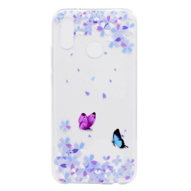 Deksel Til Huawei P20 Lite Transparente Sommerfugler Og Blomster