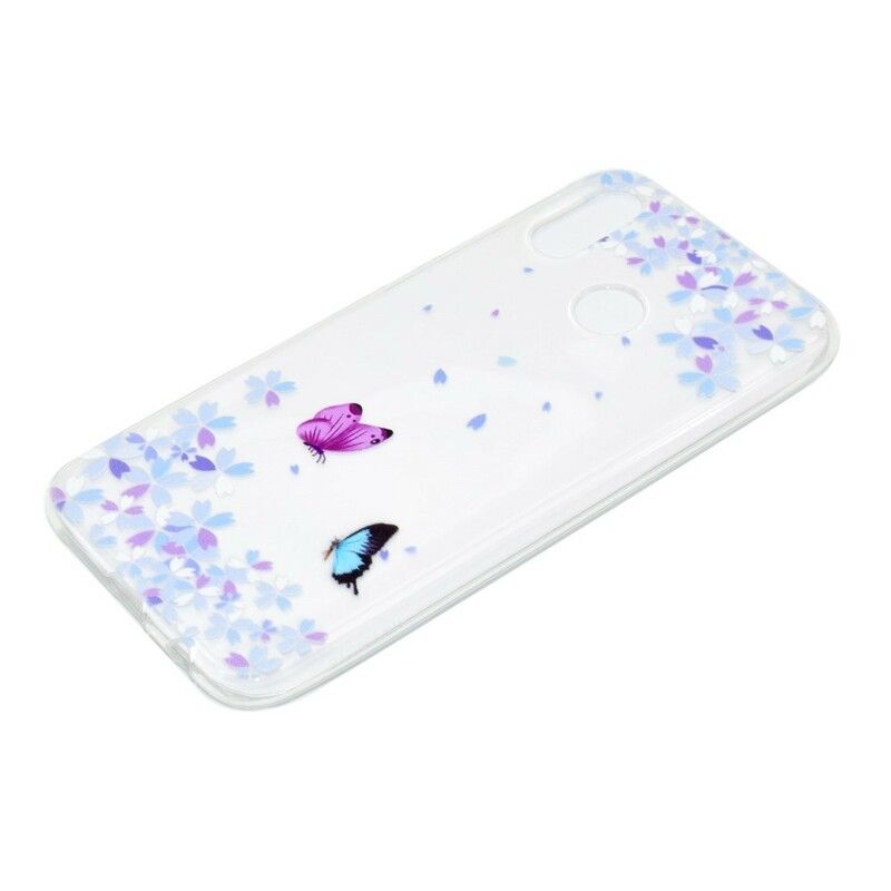 Deksel Til Huawei P20 Lite Transparente Sommerfugler Og Blomster