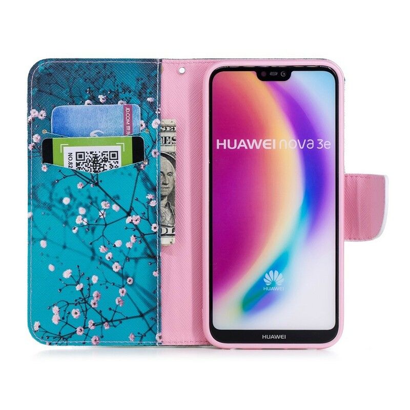 Lærdeksel Til Huawei P20 Lite Blomstrende Tre