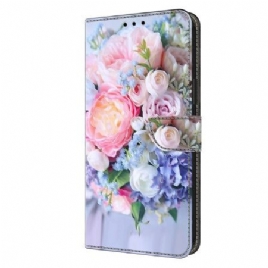 Folio Deksel Samsung Galaxy S24 Ultra 5g Fargerike Blomster Beskyttelse Deksel