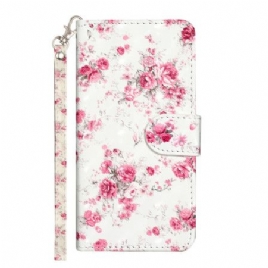 Folio Deksel Samsung Galaxy S24 Ultra 5g Lierty Blomster Med Stropp Beskyttelse Deksel