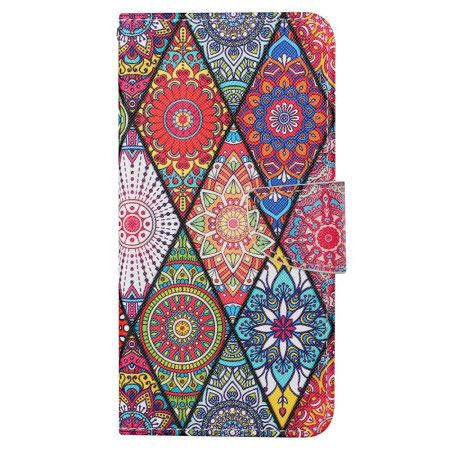 Folio Deksel Til Samsung Galaxy S24 Ultra 5g Patchwork Med Stropp