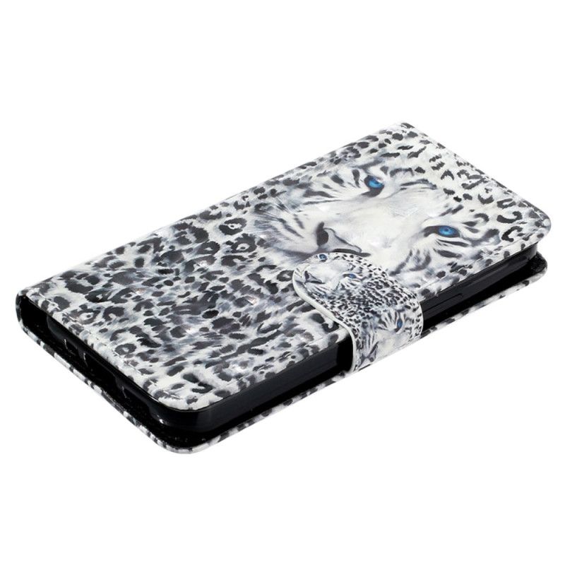 Lærdeksel Folio Deksel Samsung Galaxy S24 Ultra 5g Leopard Med Stropp