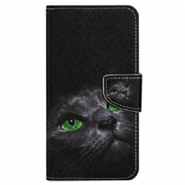 Lærdeksel Folio Deksel Samsung Galaxy S24 Ultra 5g Strappy Cat Eyes