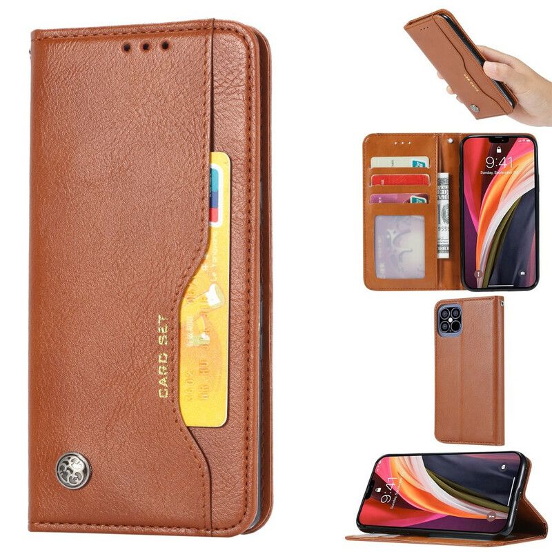 Beskyttelse Deksel Til iPhone 12 Pro Max Folio Deksel Faux Leather Card Holder