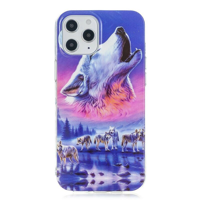 Deksel Til iPhone 12 Pro Max Fluorescerende Wolf Series