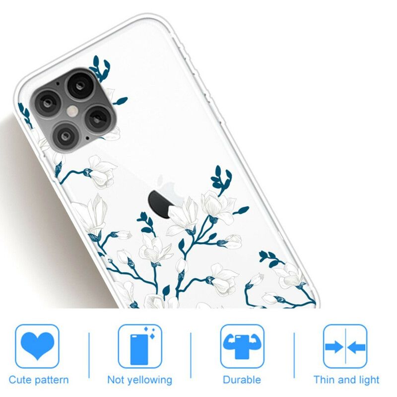 Deksel Til iPhone 12 Pro Max Hvite Blomster