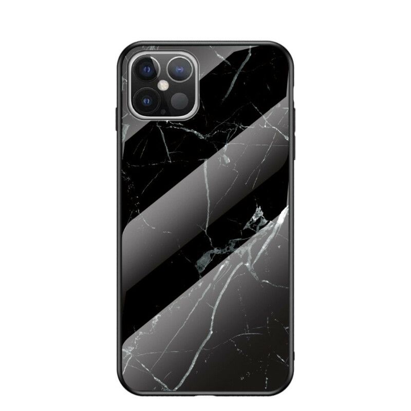 Deksel Til iPhone 12 Pro Max Marmorfarger Herdet Glass