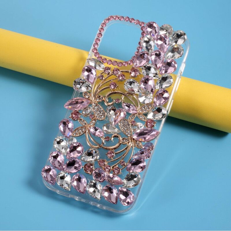 Deksel Til iPhone 12 Pro Max Silikon Og Rhinestone