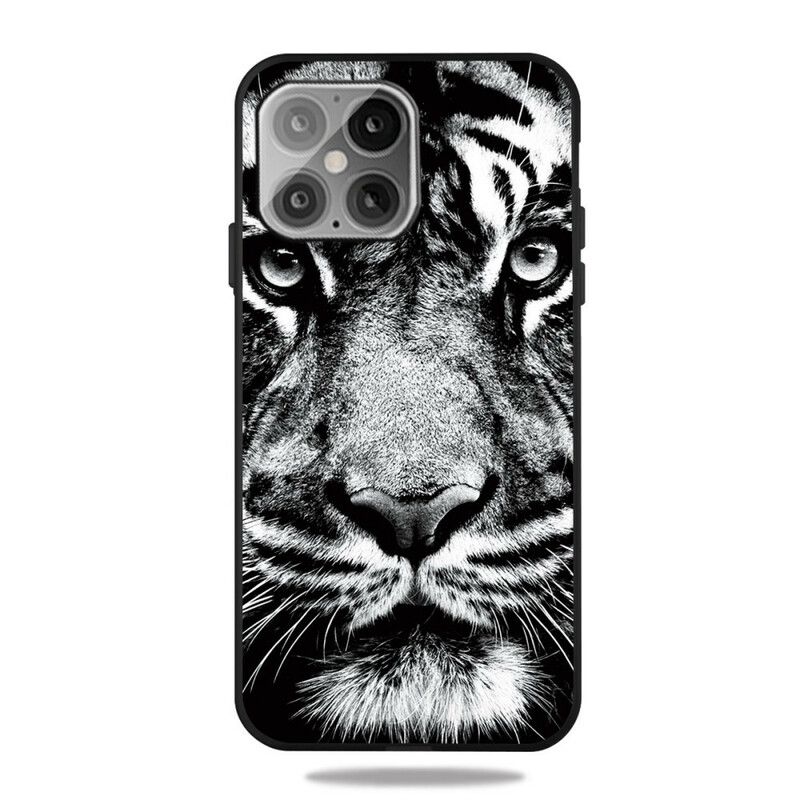 Deksel Til iPhone 12 Pro Max Svart Og Hvit Tiger