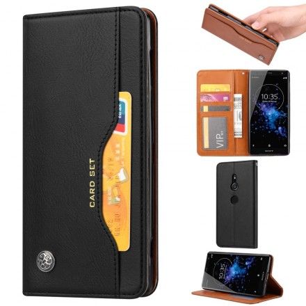 Beskyttelse Deksel Til Sony Xperia XZ3 Folio Deksel Faux Leather Card Holder