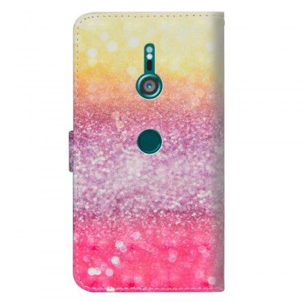 Folio Deksel Til Sony Xperia XZ3 Magenta Glitter Gradient