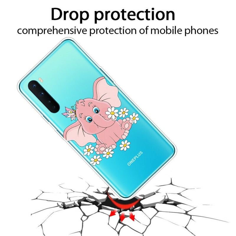 Deksel Til OnePlus Nord Pink Elephant Transparent